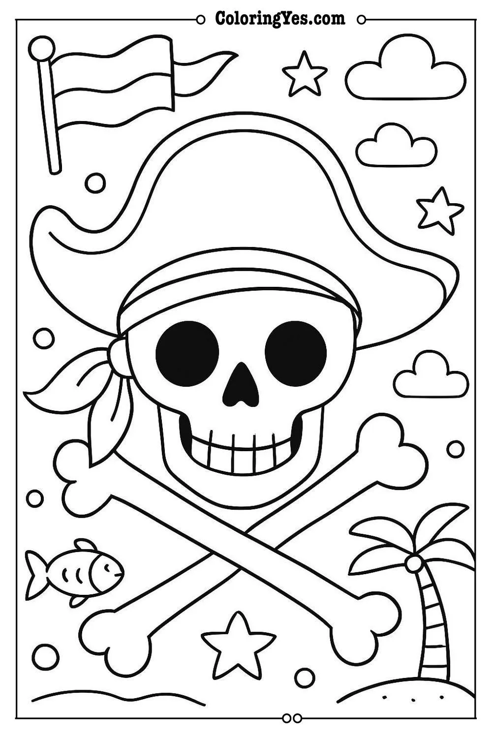 pirate flag coloring page