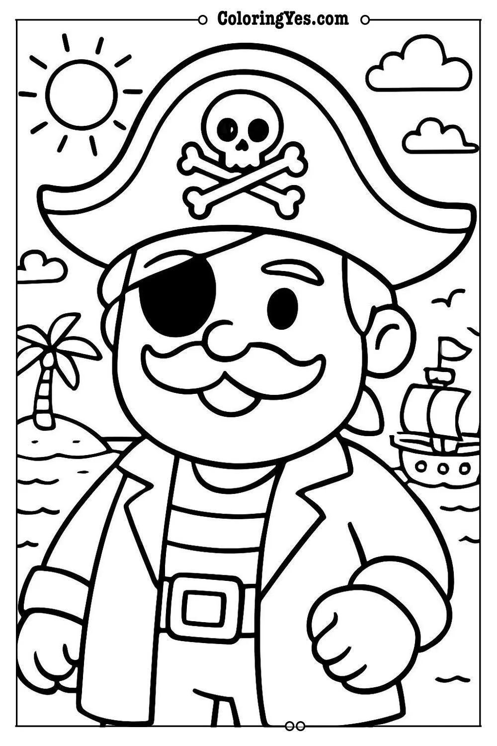 pirate island coloring page