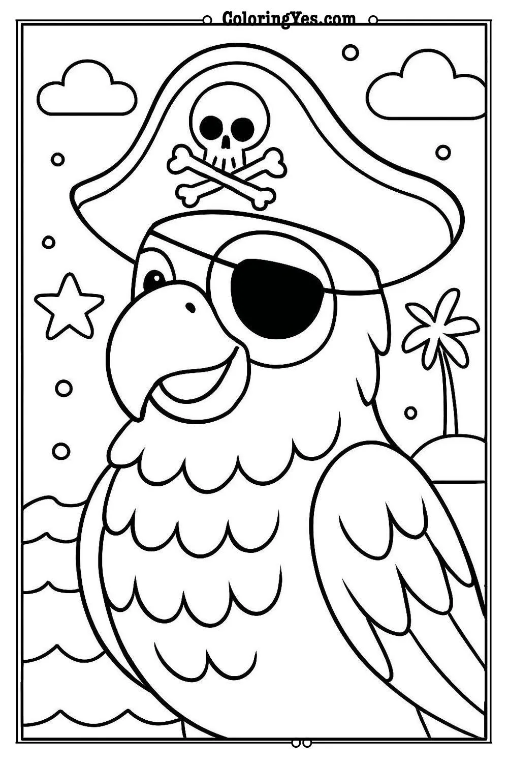 pirate parrot coloring page
