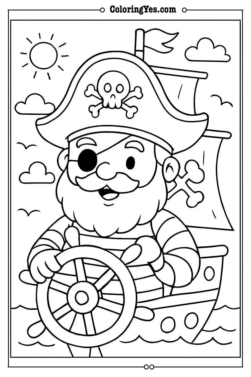 pirate ship coloring page