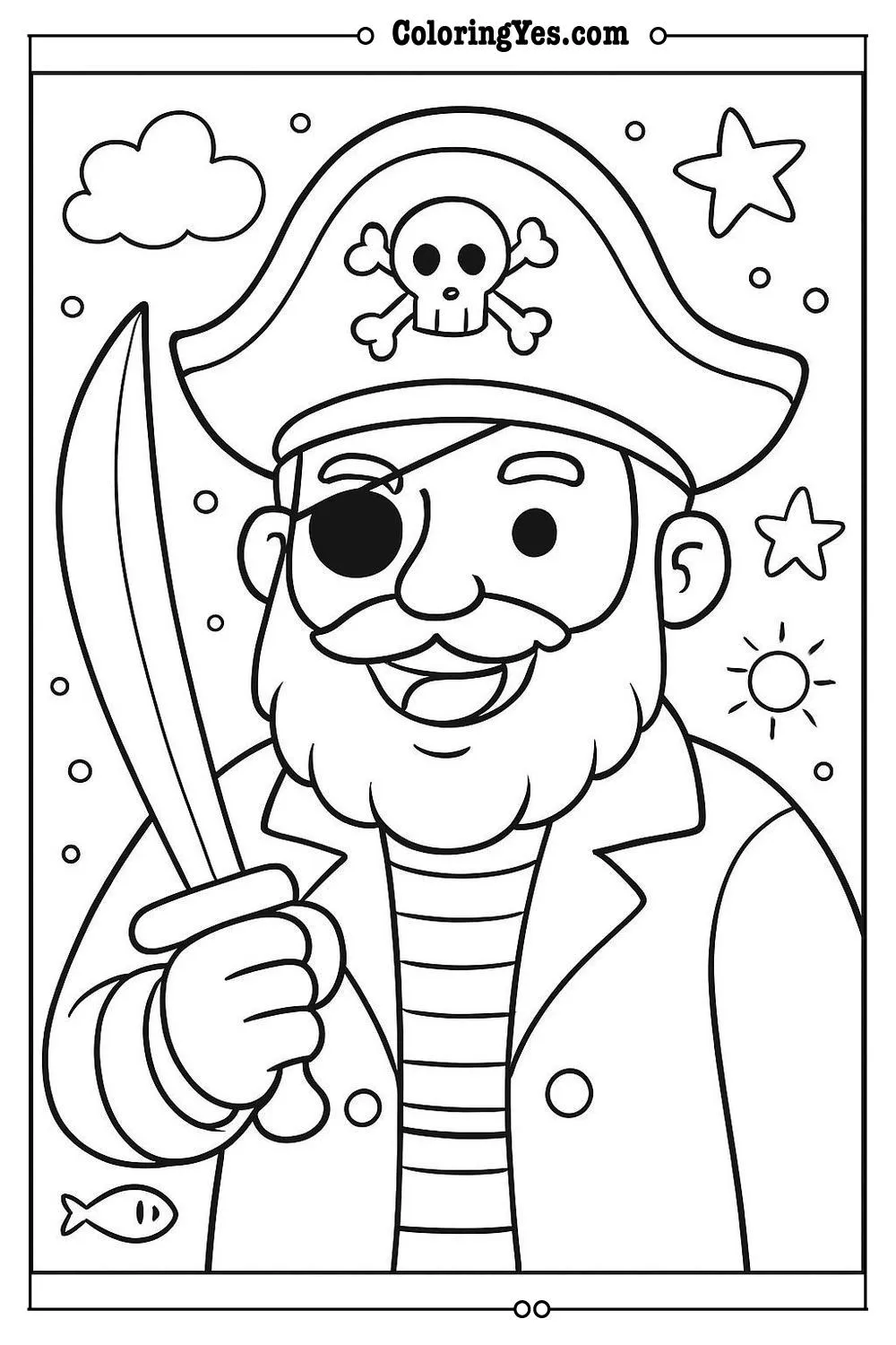 pirate sword coloring page