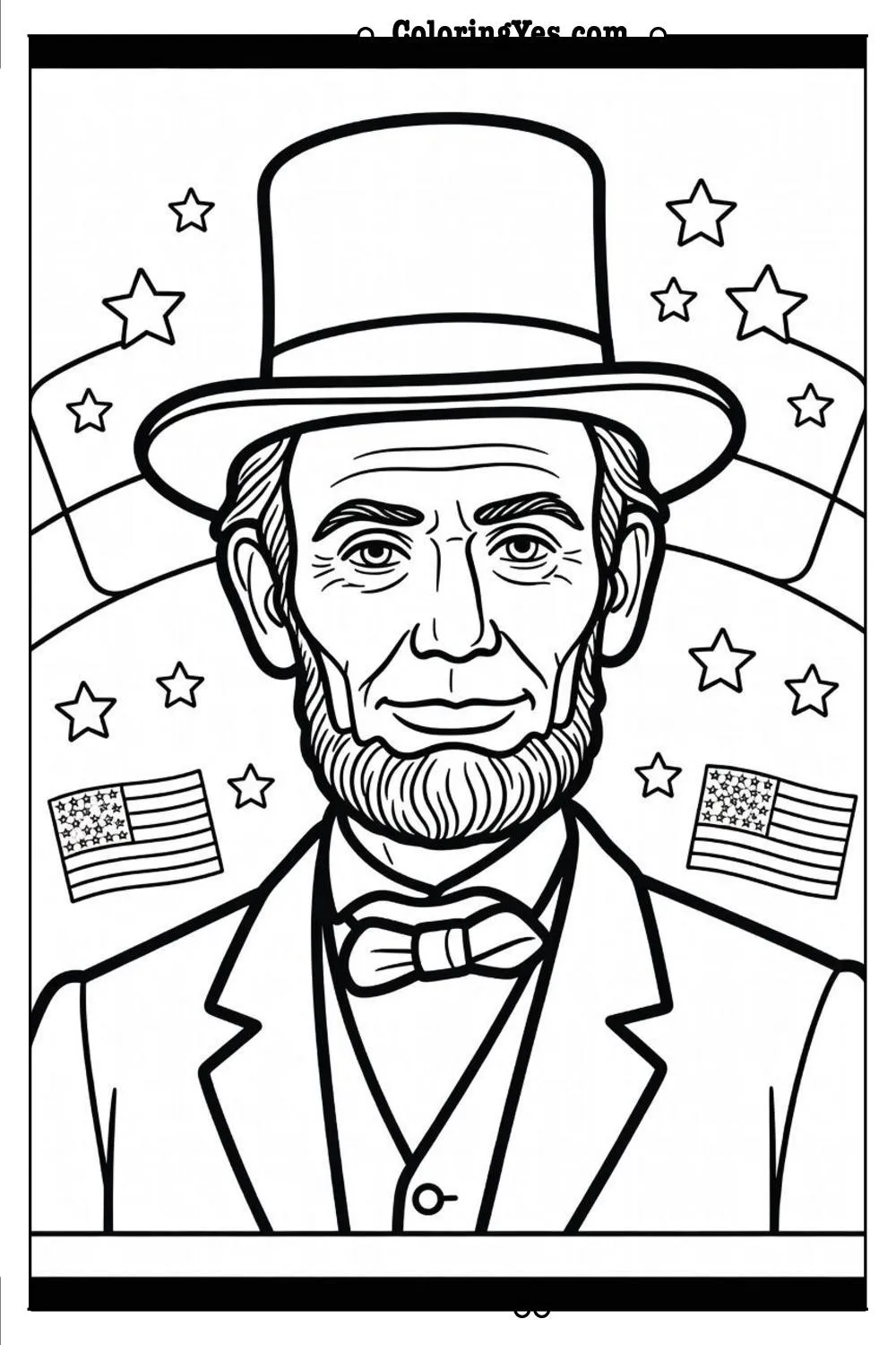 abraham lincoln coloring page outline