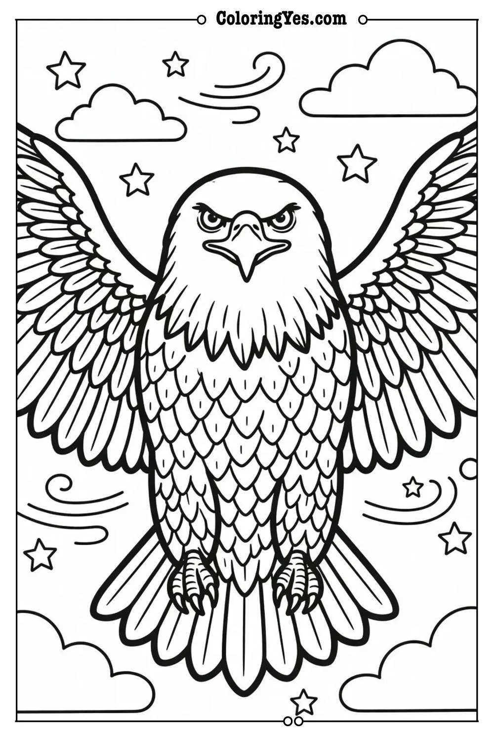american eagle coloring page outline