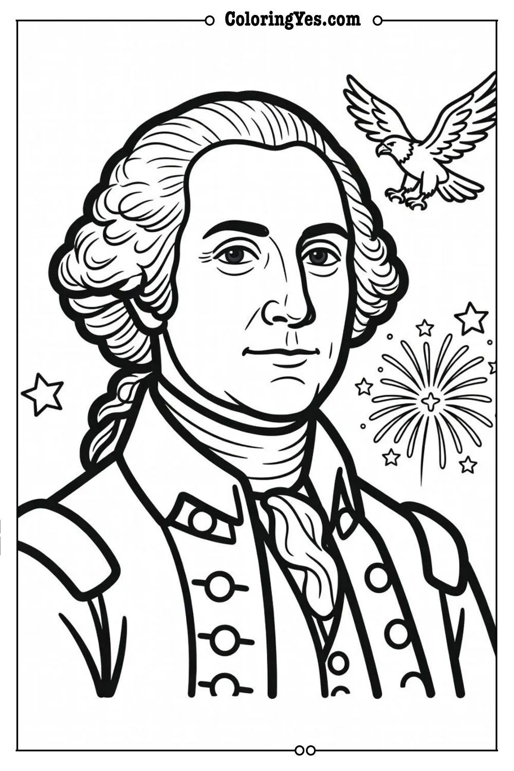 george washington coloring page simple