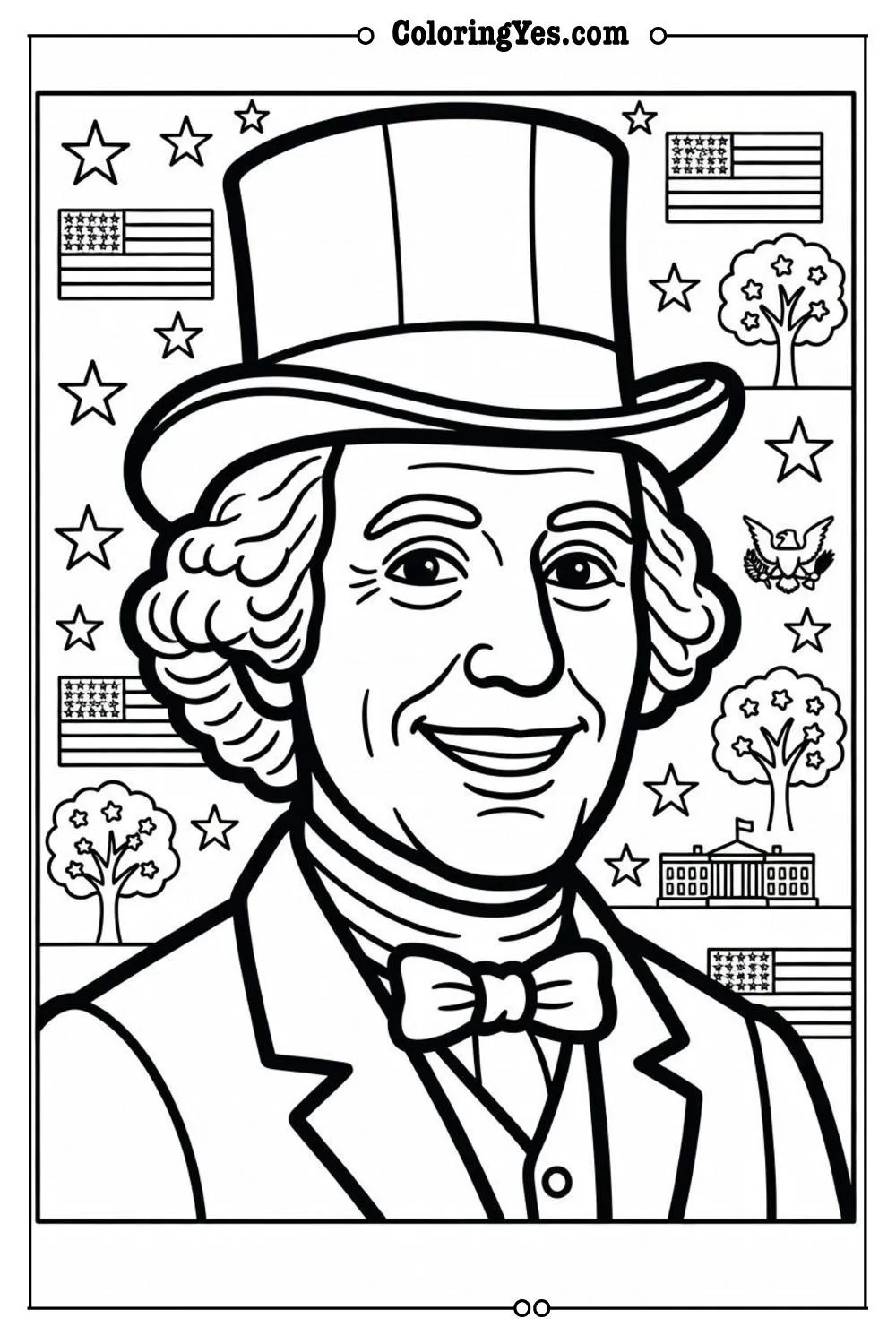 presidents day coloring page for kids