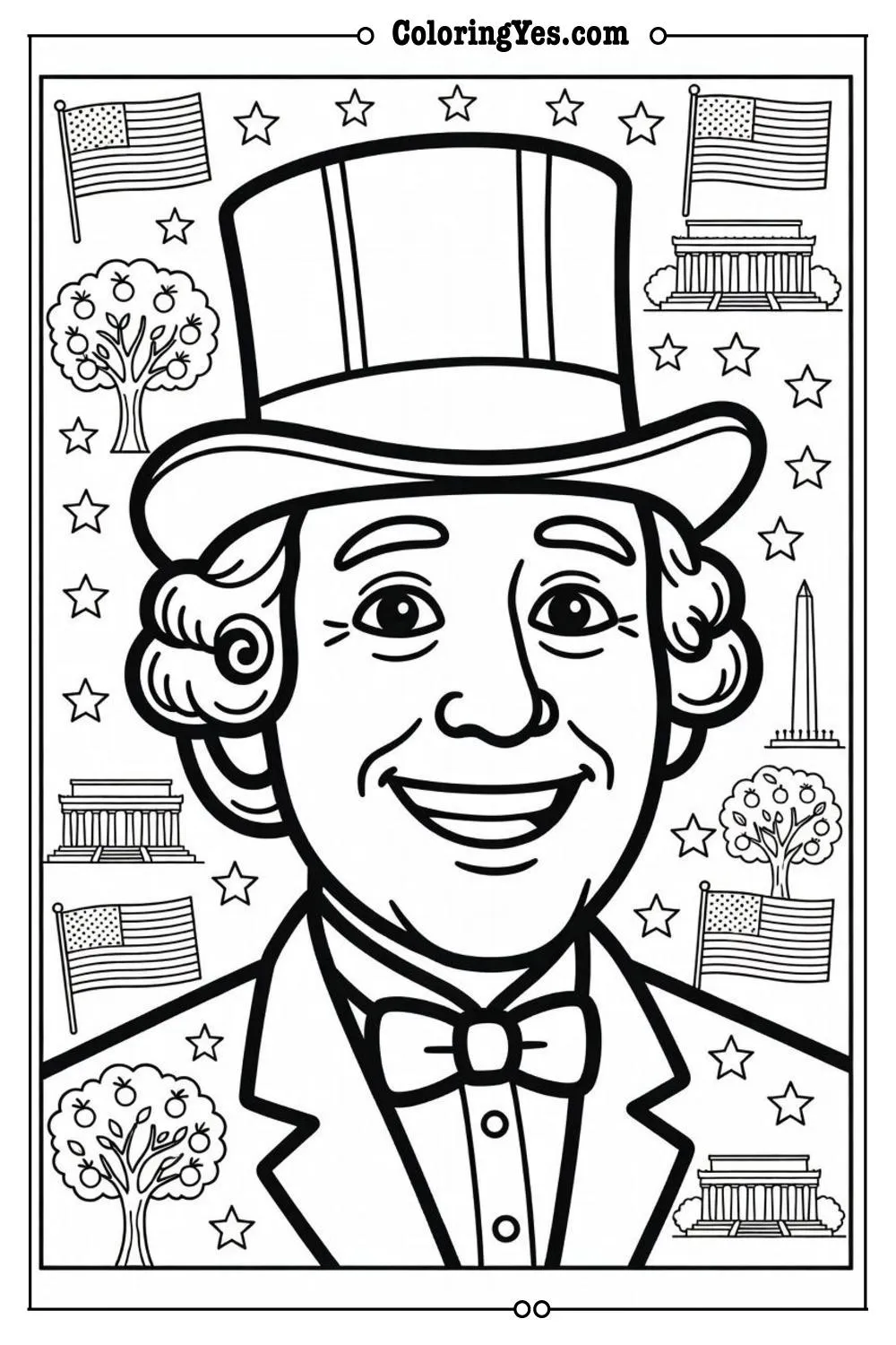 presidents day coloring page fun
