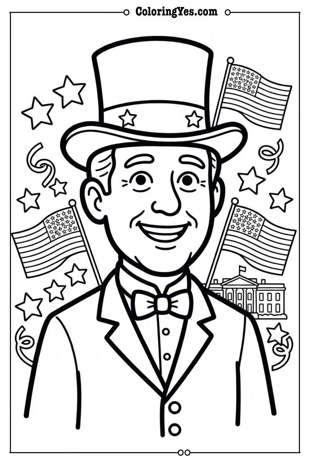 presidents day printable coloring sheet