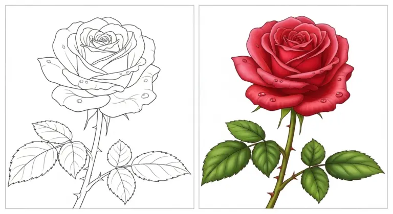 Rose coloring pages