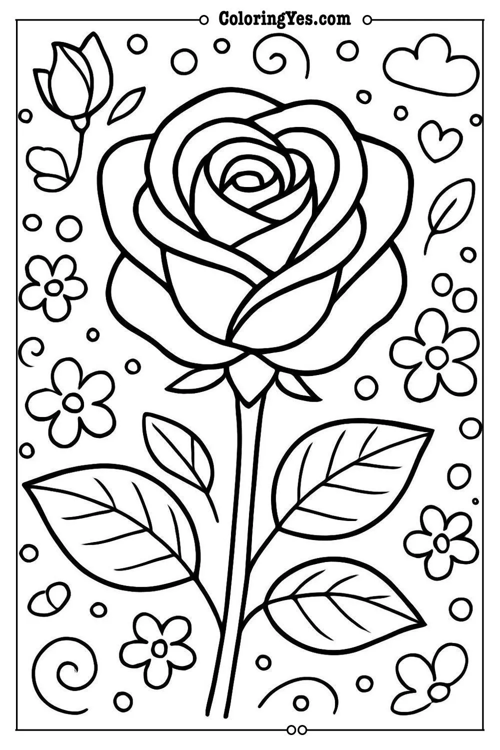 rose coloring pages