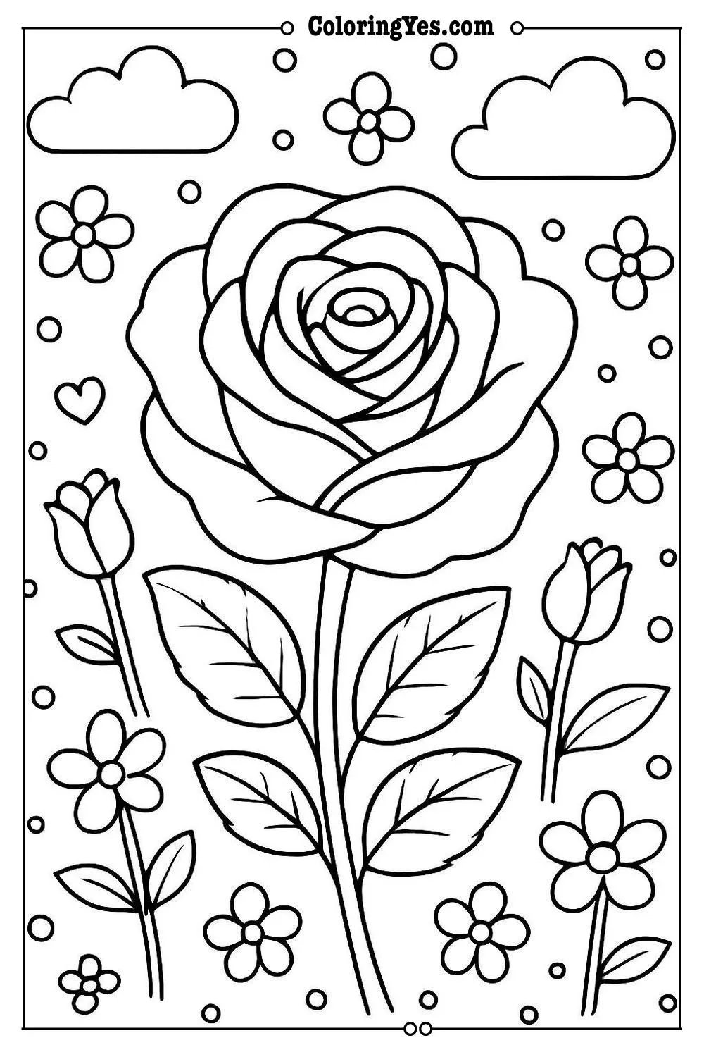 rose garden coloring page