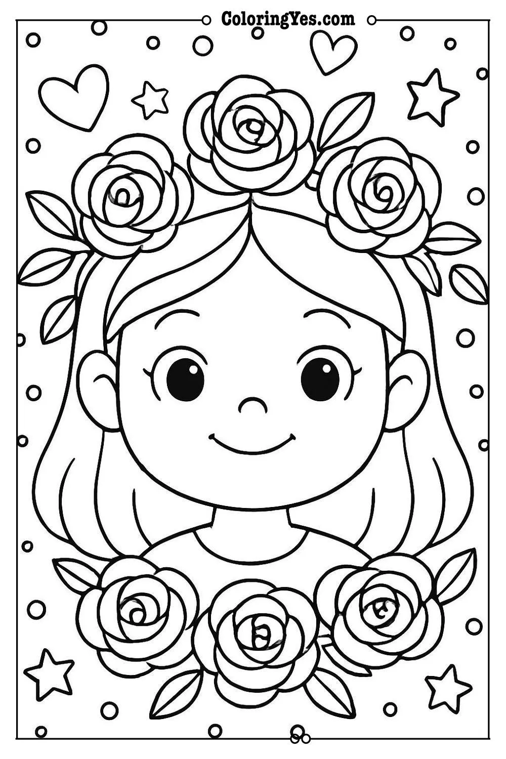 rose wreath coloring page
