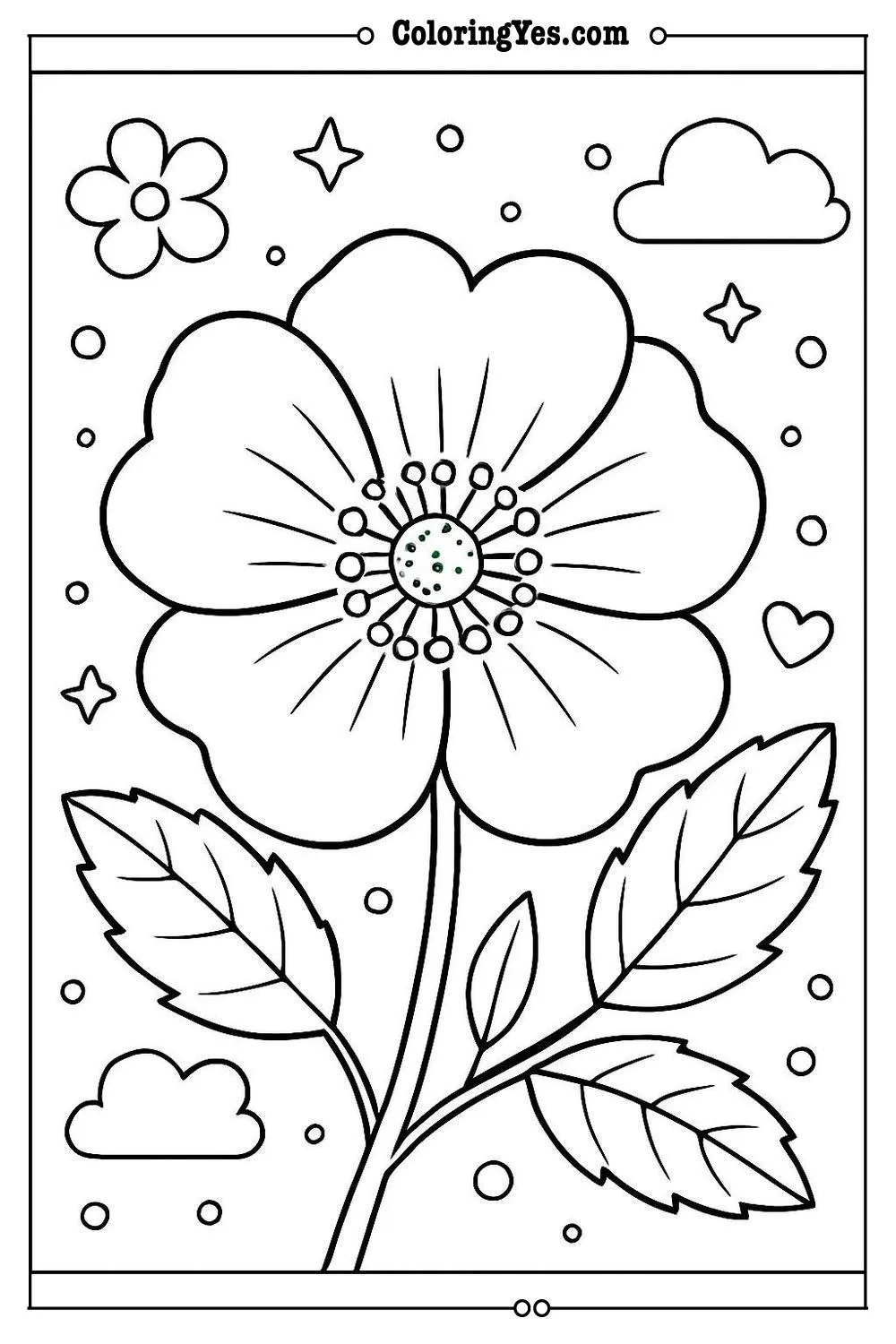 wild rose coloring page