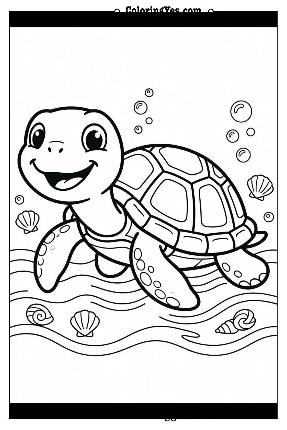 turtle coloring page fun activity