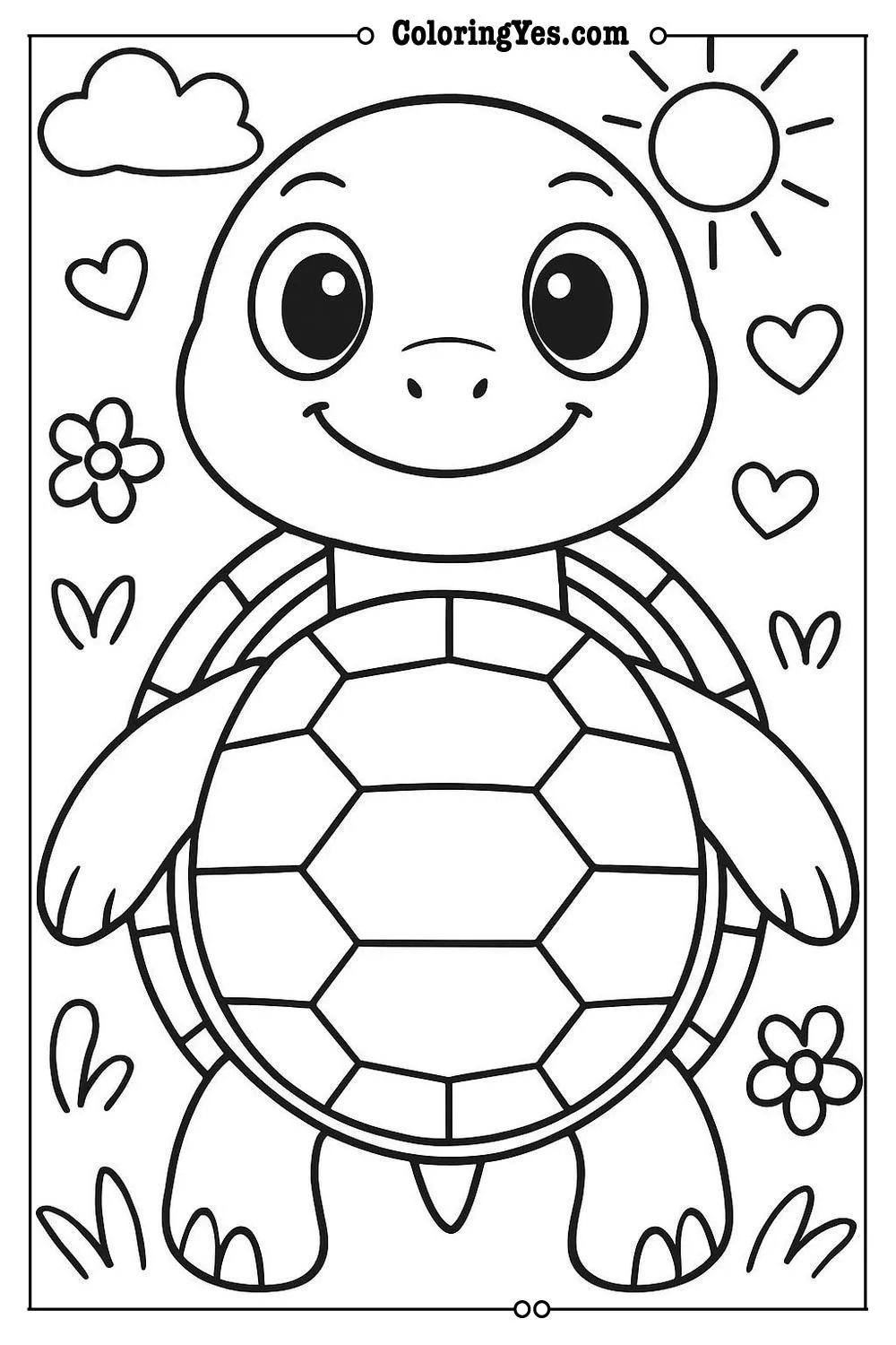 turtle shell pattern coloring page detailed