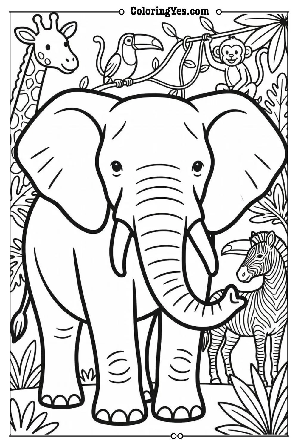 kids wild animals coloring activity