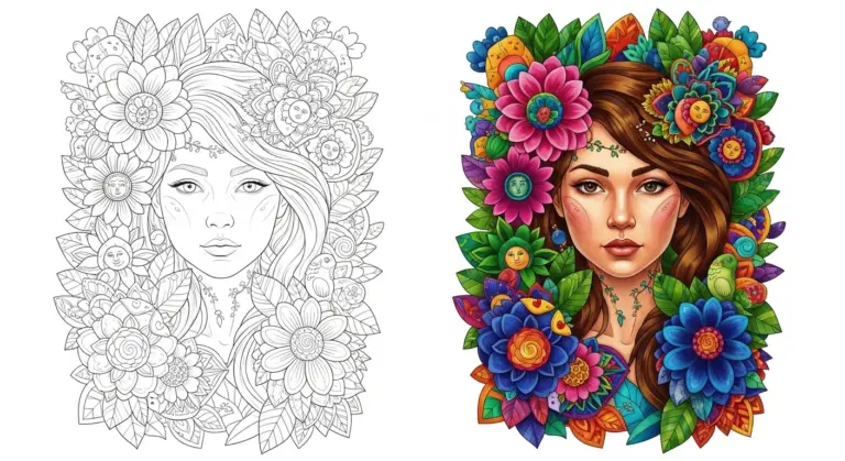 Women Coloring Pages for Adults
