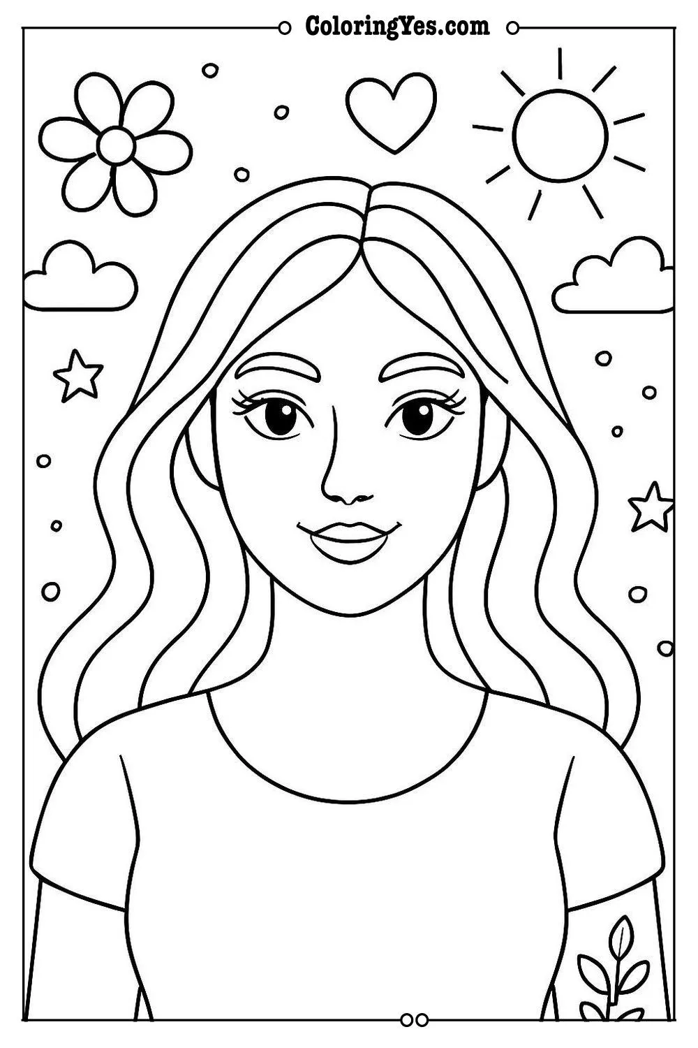beautiful woman coloring page