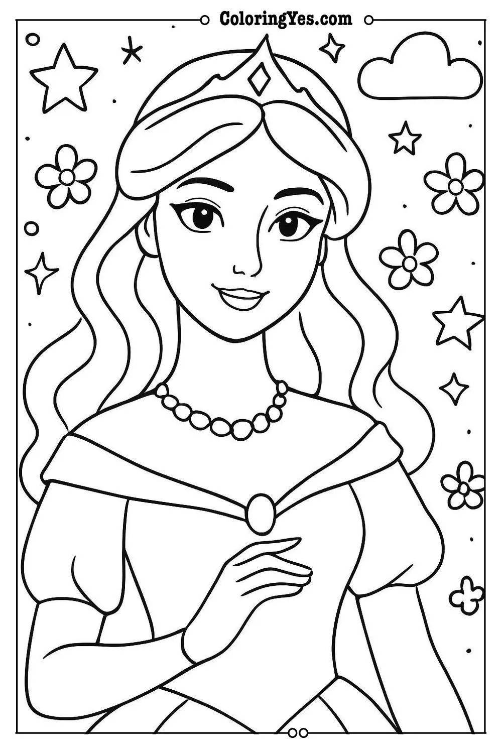 elegant woman coloring page