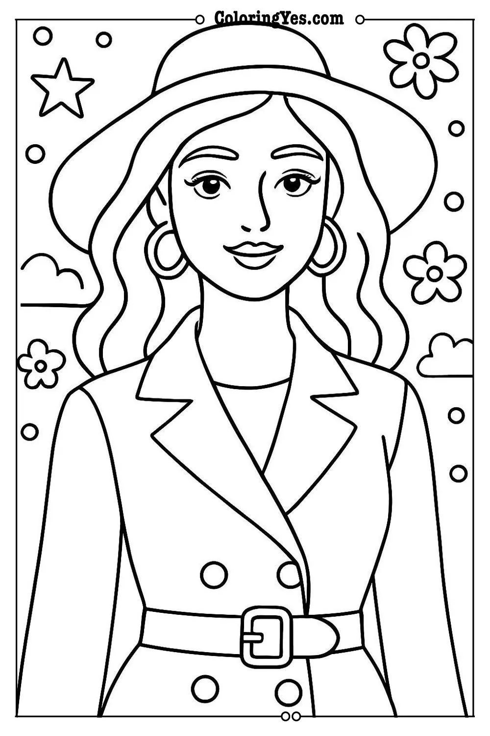 fashion woman coloring page