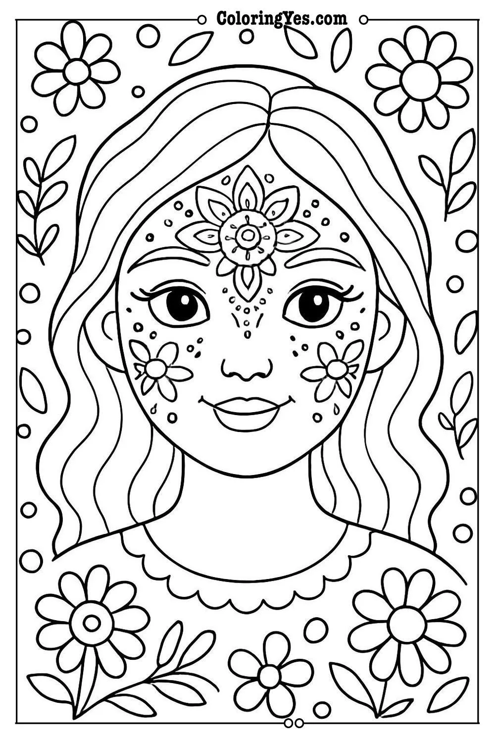 mandala woman coloring page