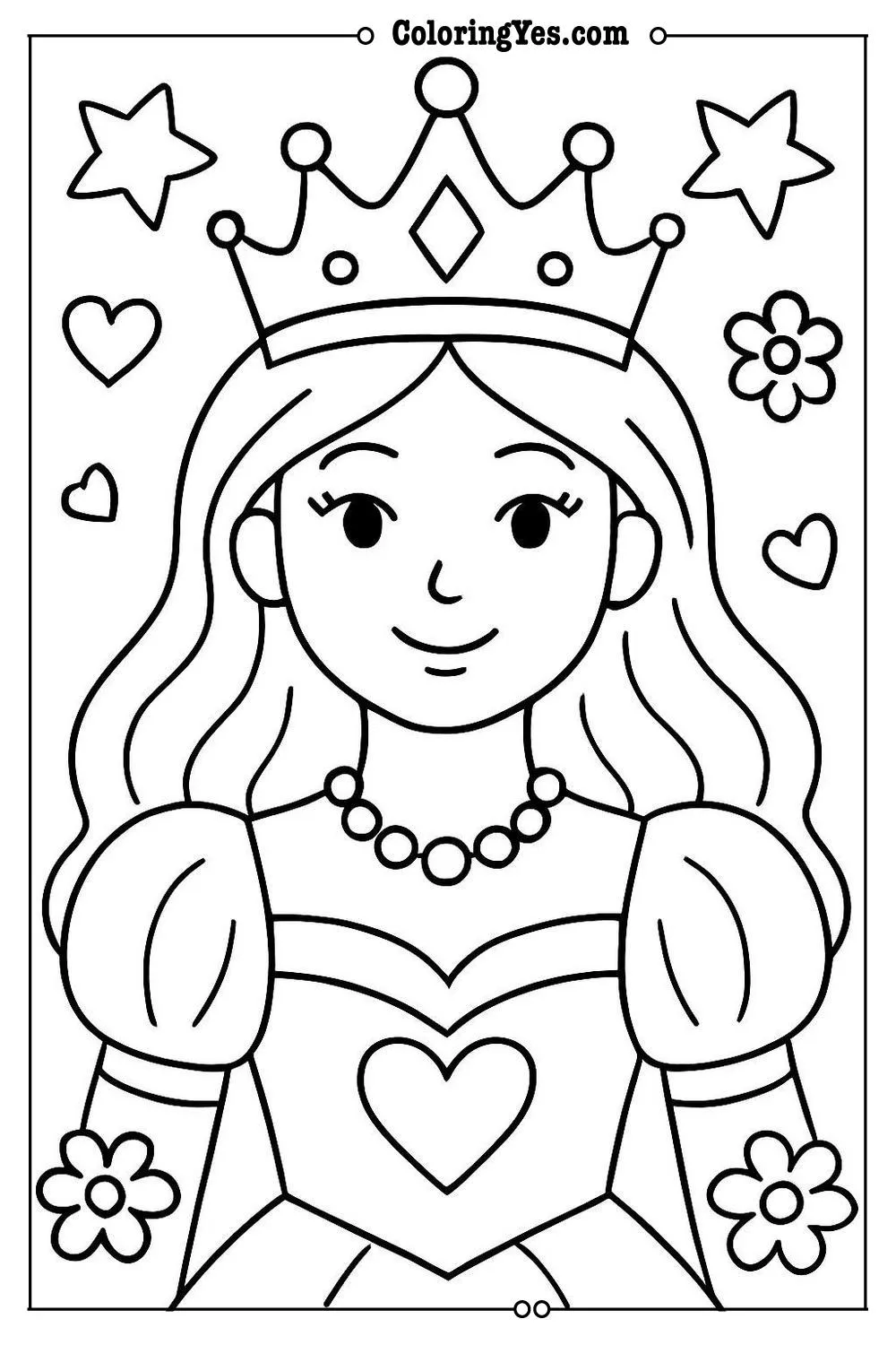 queen woman coloring page