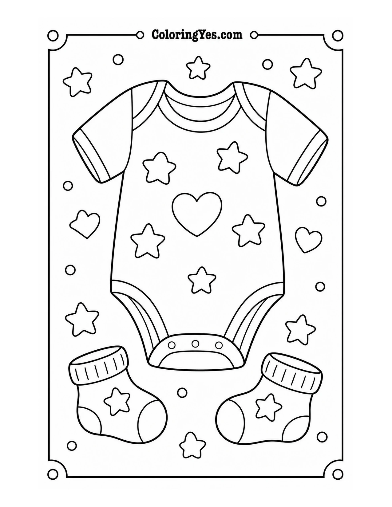 Baby onesie coloring page