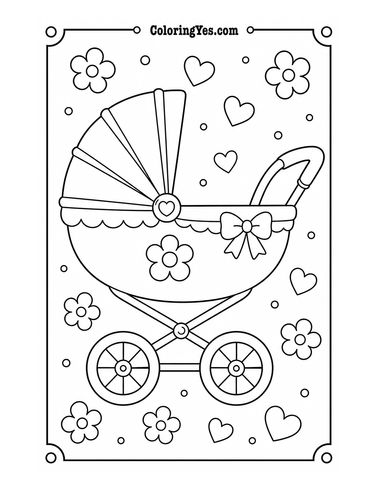 Baby carriage coloring page
