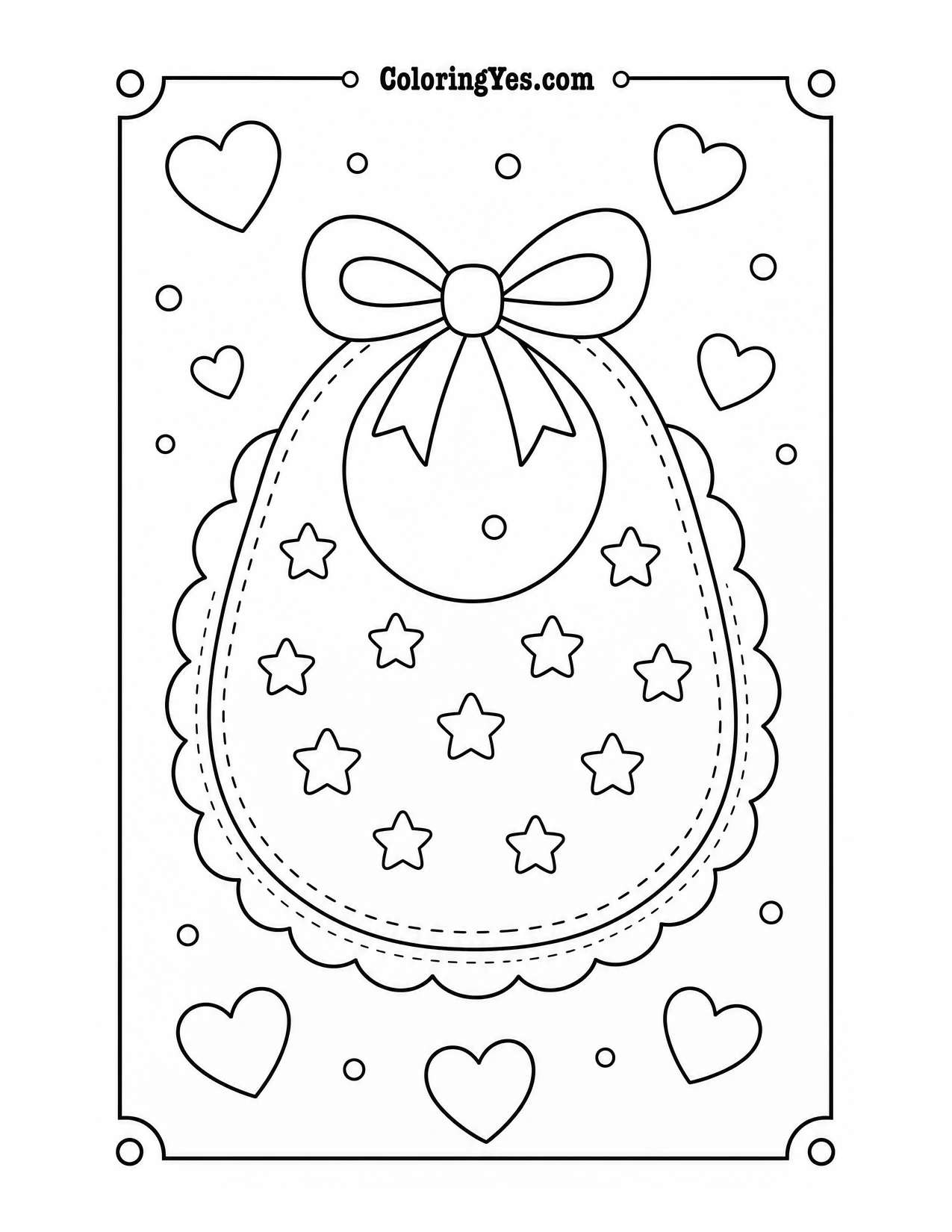 Baby bib stars coloring page