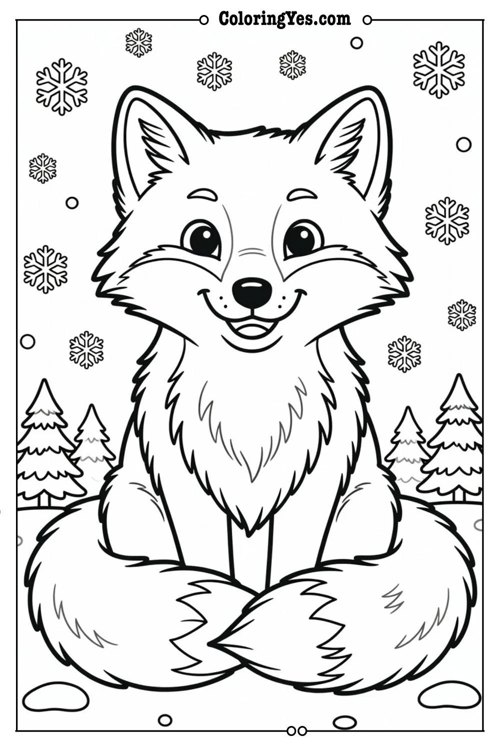 arctic fox coloring pages