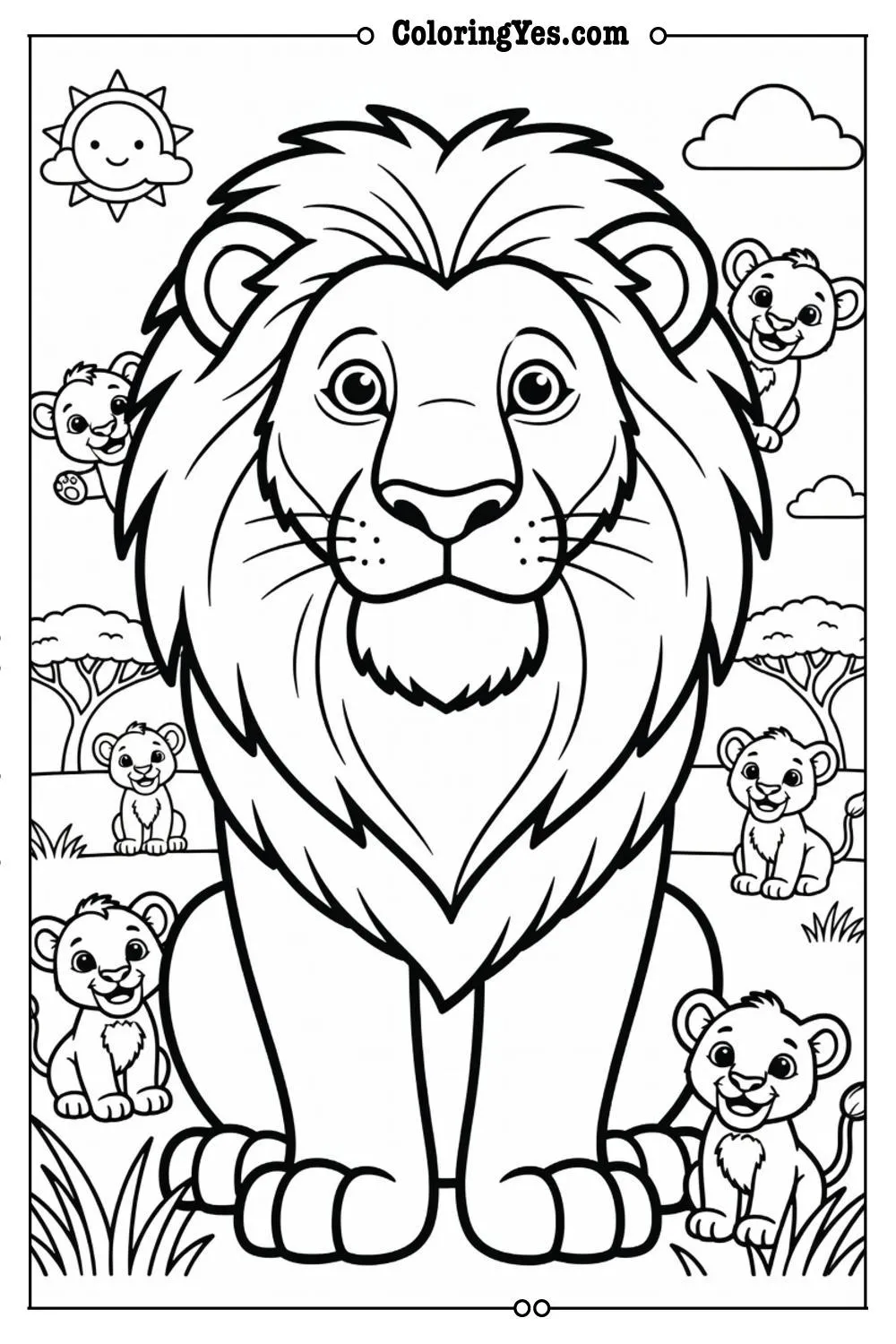 baby lion coloring pages