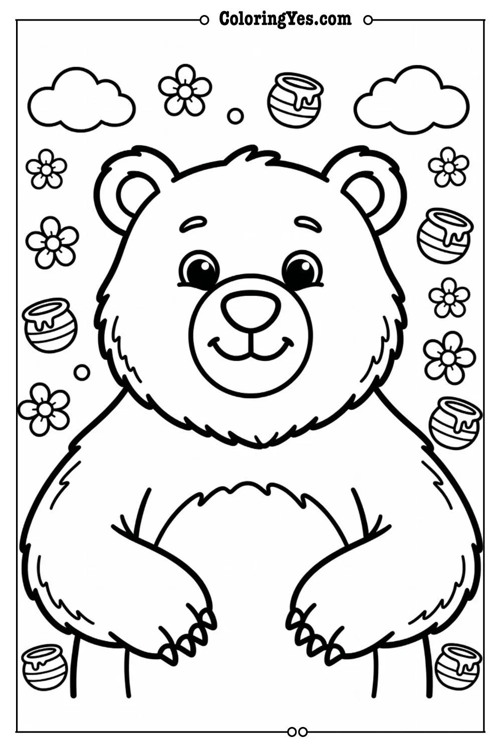 bear outline coloring pages
