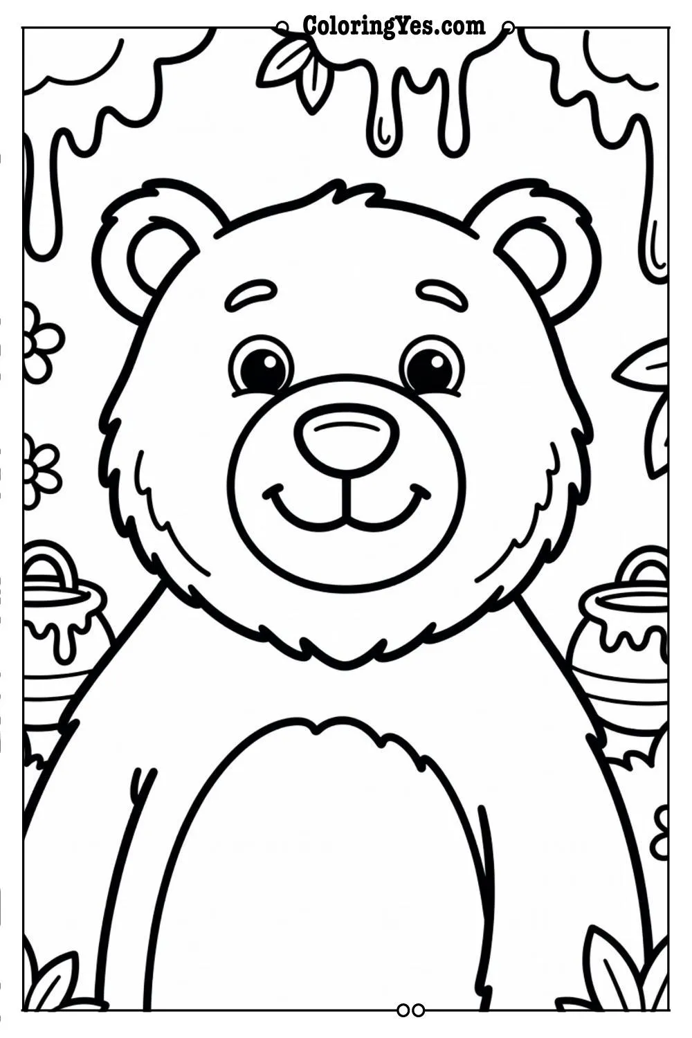 bear printable coloring pages