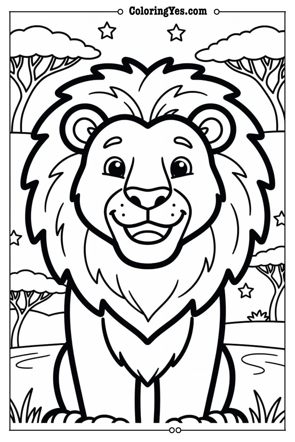 cartoon lion coloring pages