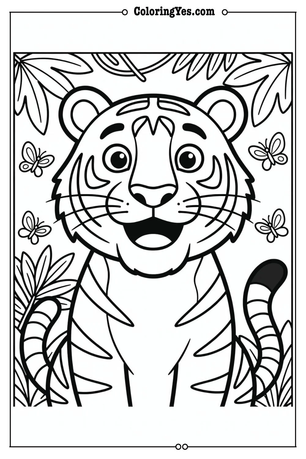 cartoon tiger coloring pages
