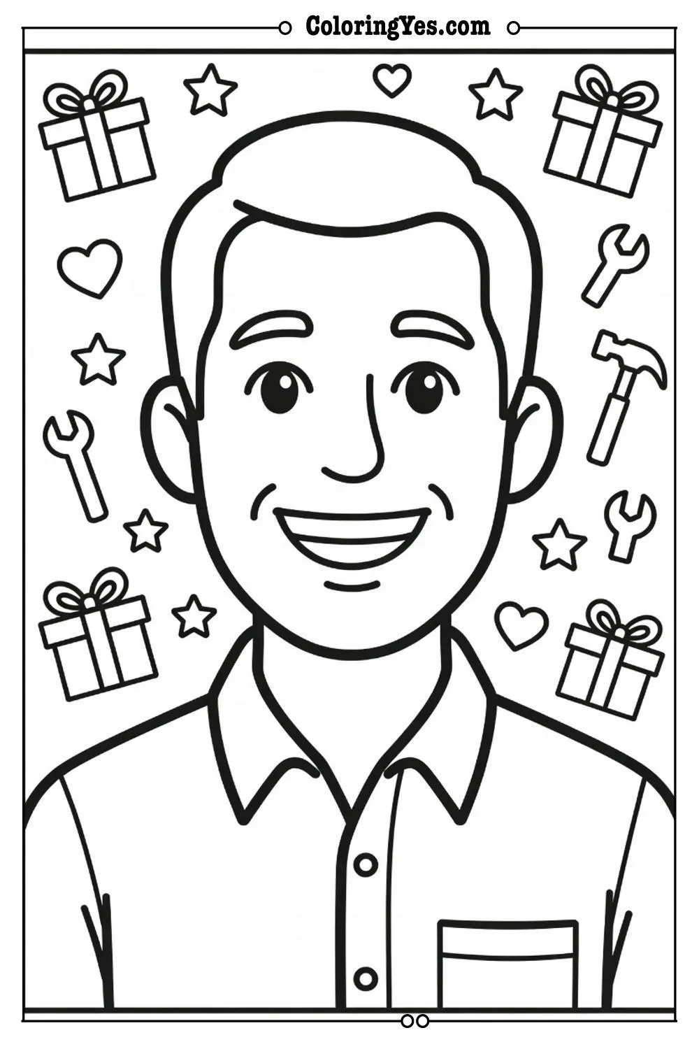 easy father's day coloring pages