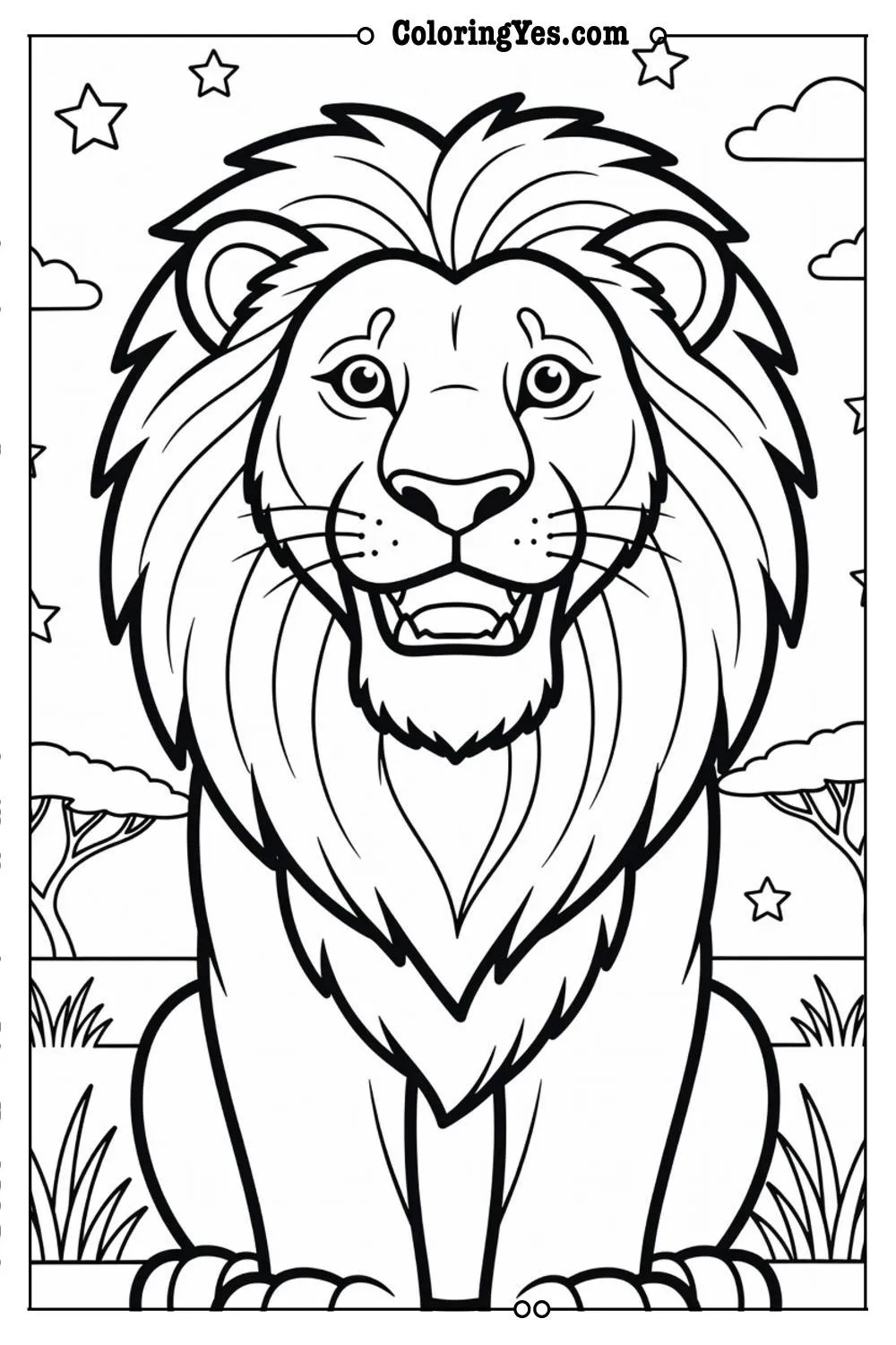 easy lion coloring pages
