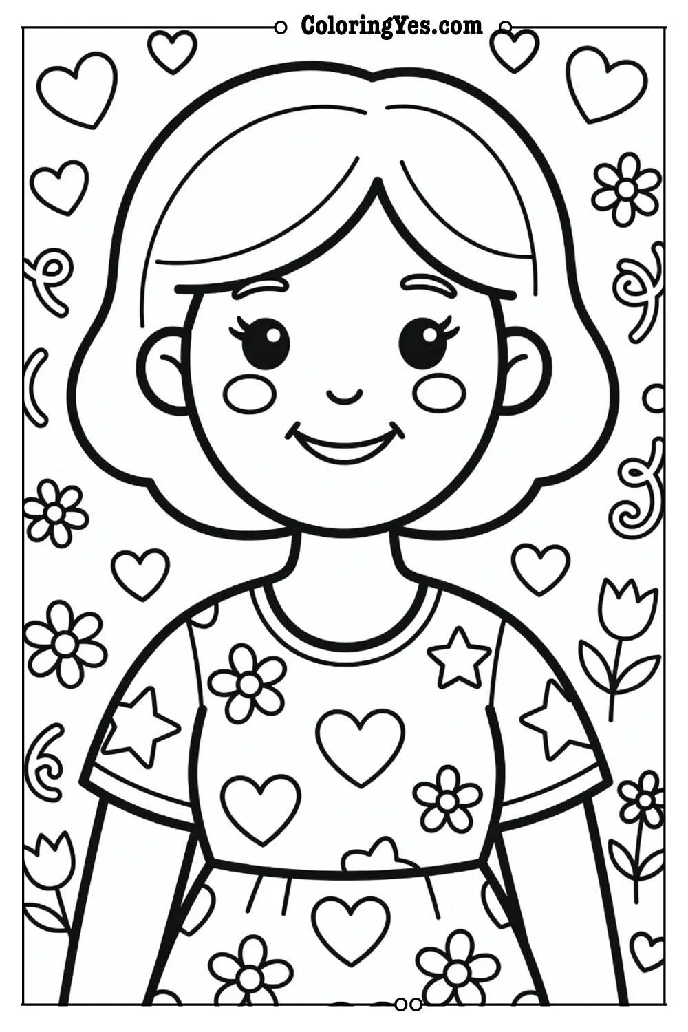 easy mother's day coloring pages
