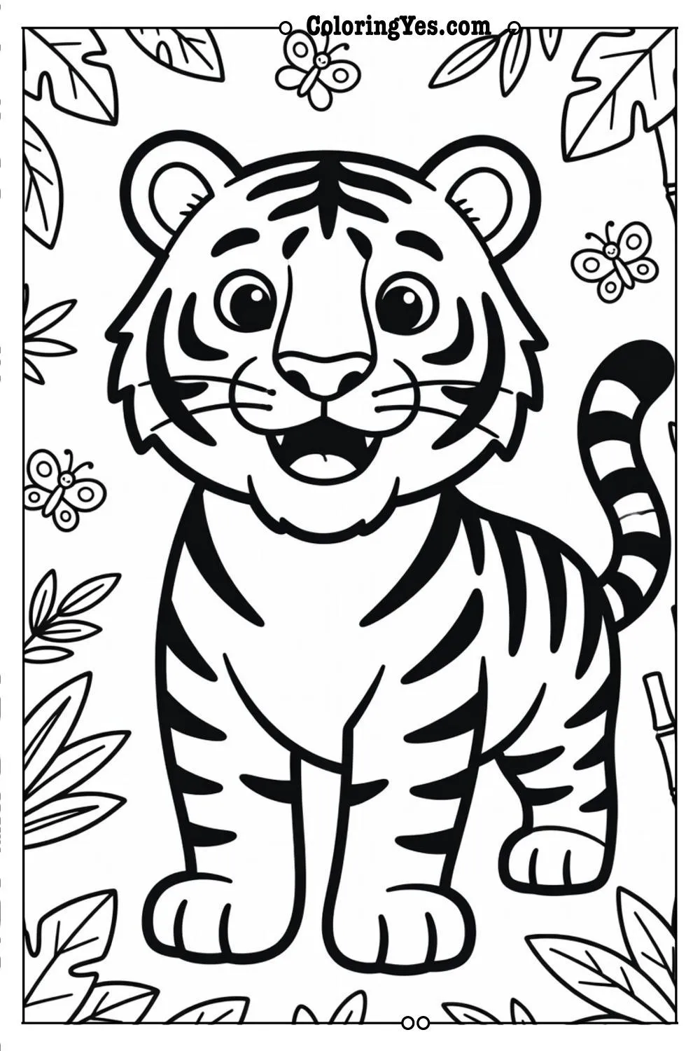 easy tiger coloring pages