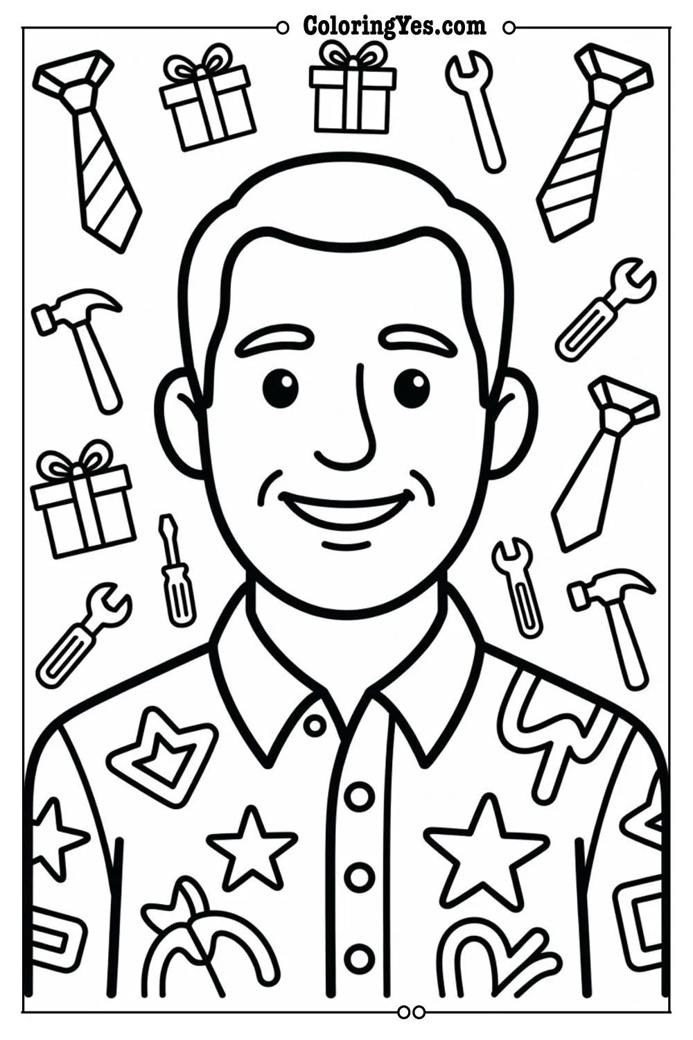 father's day crafts coloring pages