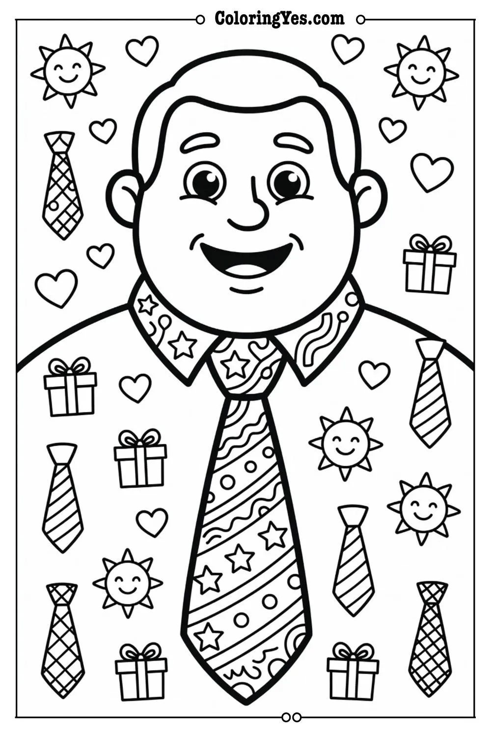 father's day tie coloring pages