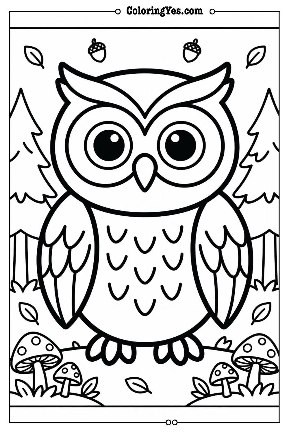 forest owl coloring pages