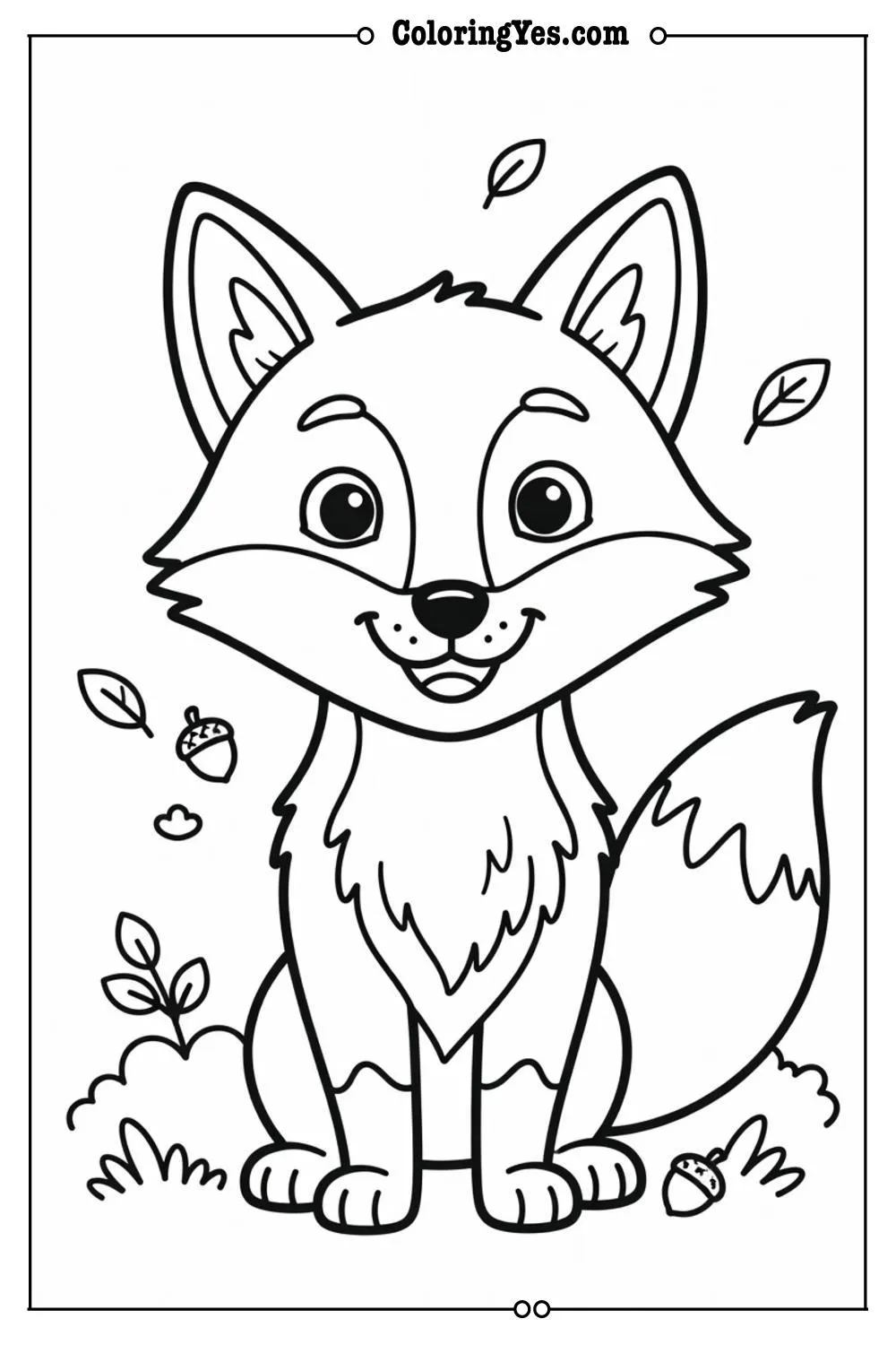 fox art coloring pages
