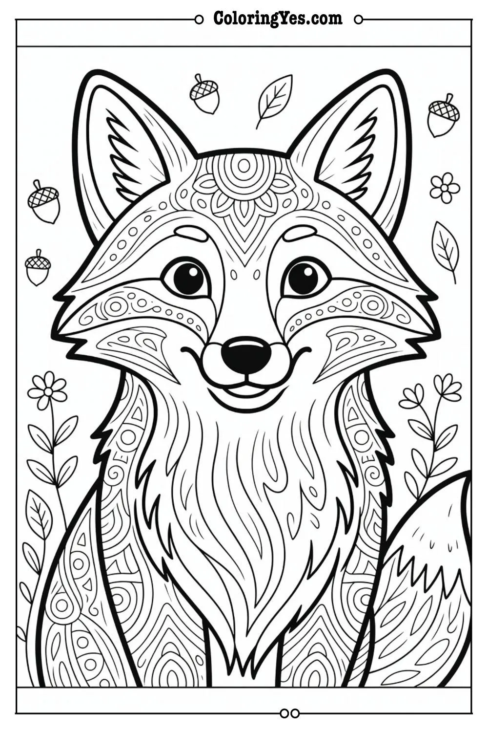 fox mandala coloring pages
