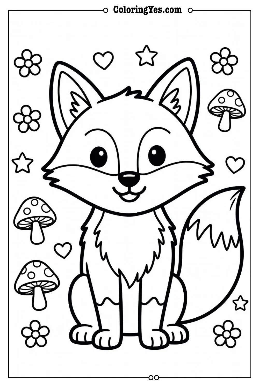 fox outline coloring pages