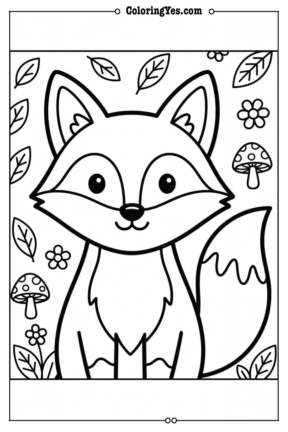 fox printable coloring pages