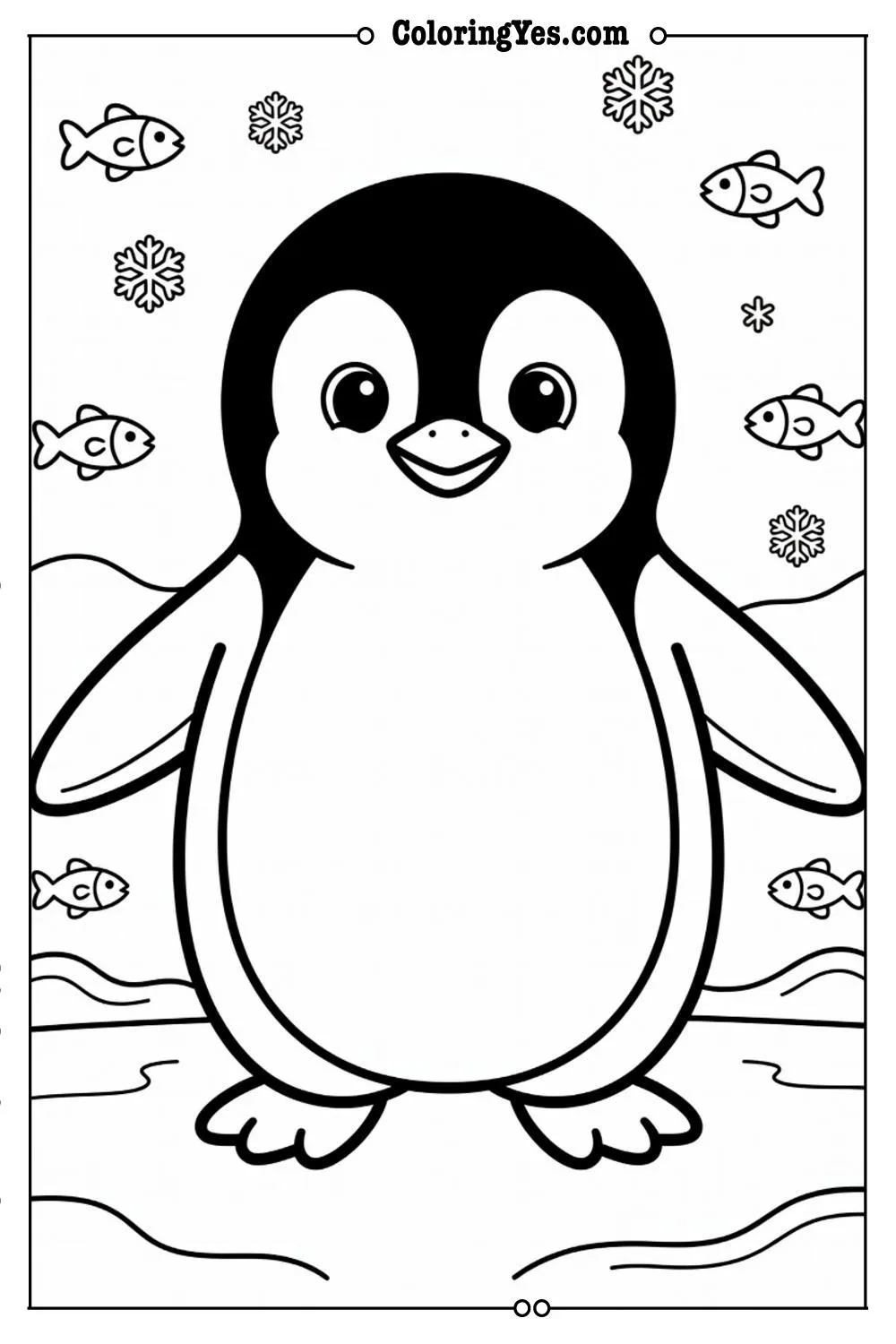 free penguin coloring pages