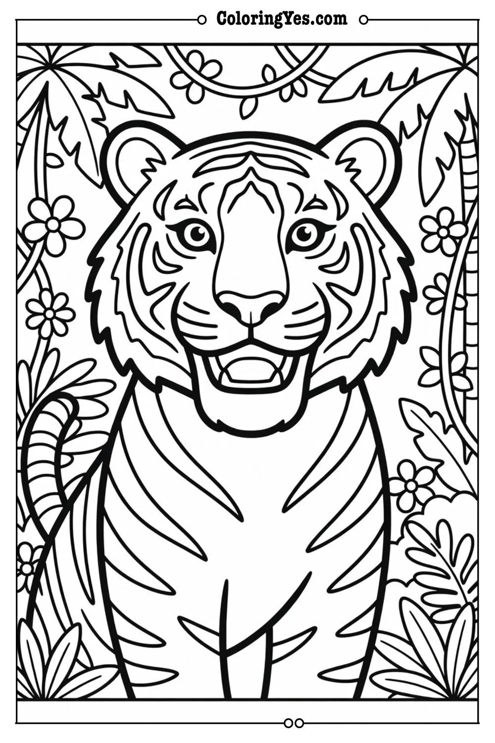 jungle tiger coloring pages