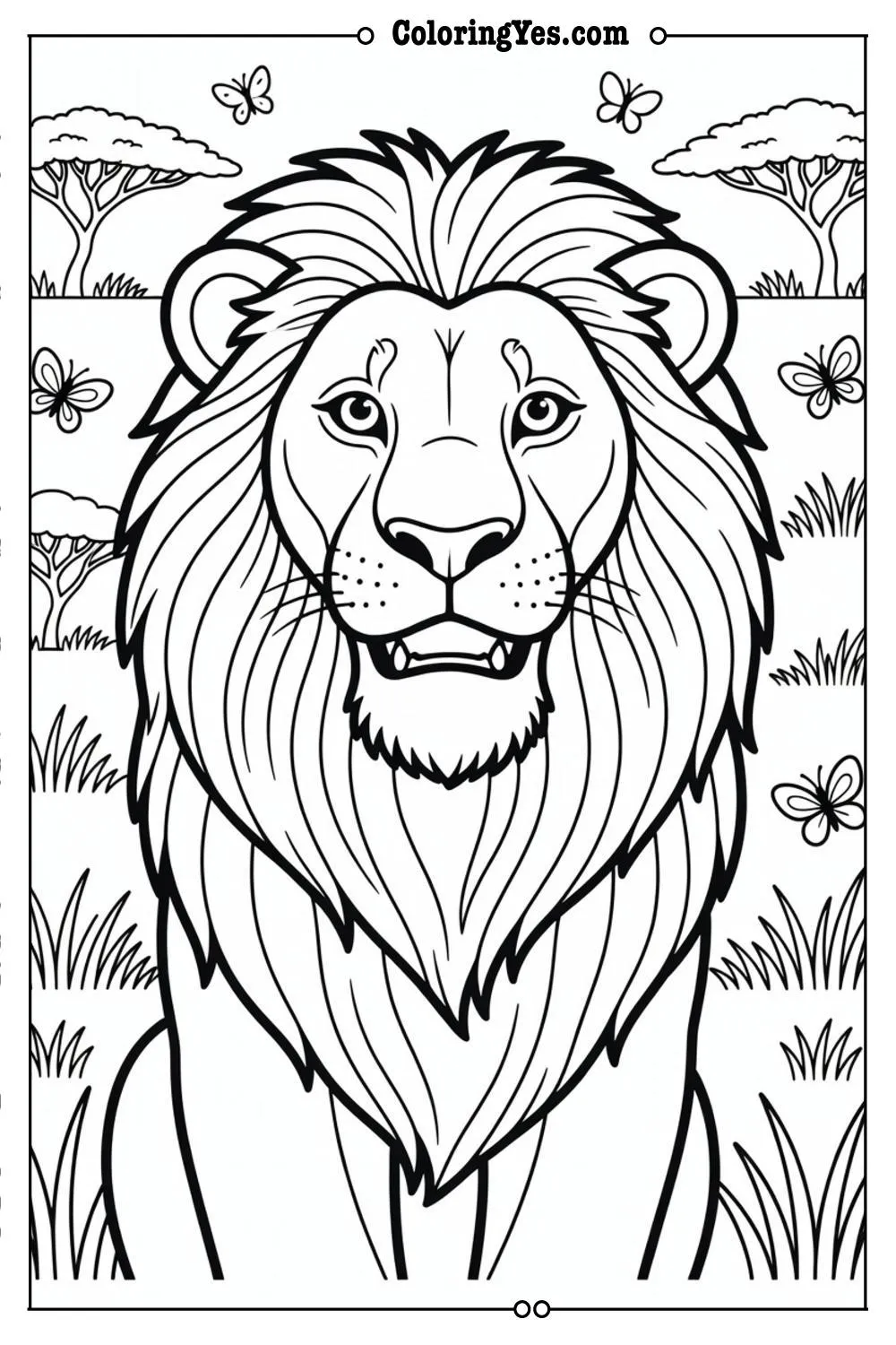 lion printable coloring pages