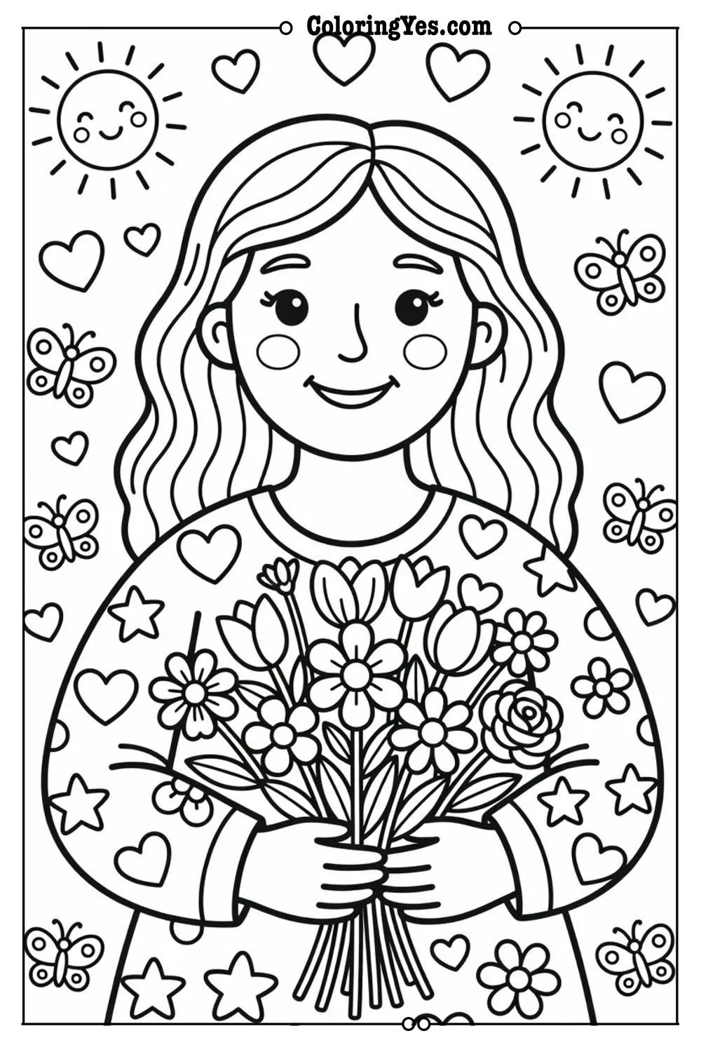 mother's day crafts coloring pages