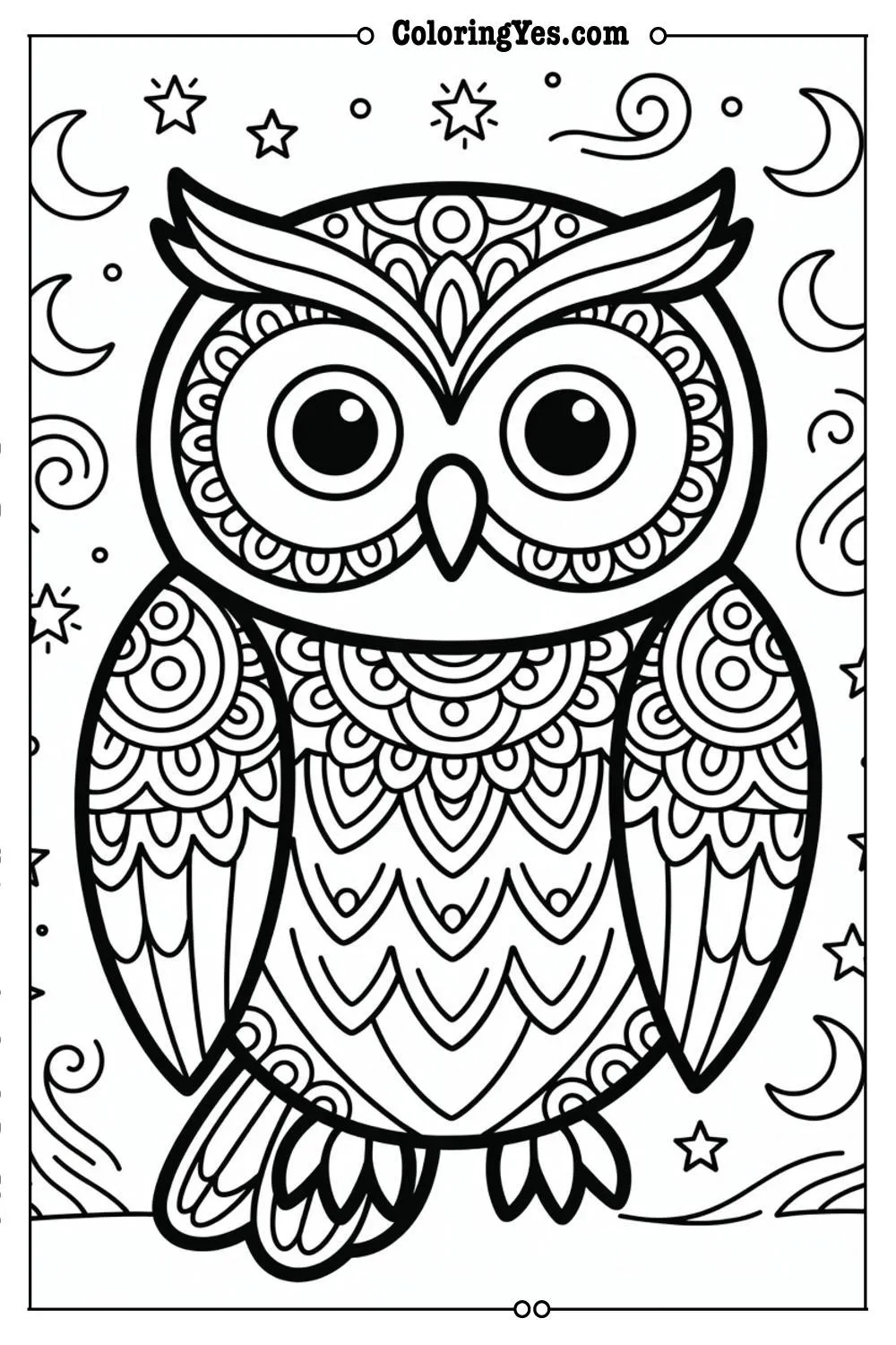owl mandala coloring pages